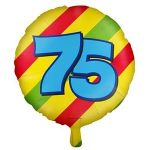 Happy Foil Balloons, 75 Jaar, 6 Stuk