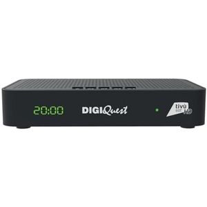 DIGIQUEST Decoder Combo Tivùsat Maximo | DVB-S2 et DVB-T2 | Télécommande 2 en 1 | Carte à puce Tivùsat incluse | Fonction d'enregistrement activable | Appareil compatible avec les canaux zone DAZN |