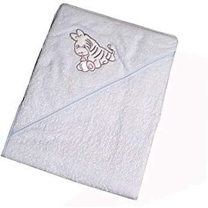 Kuli-Muli 5209 Zebra handdoek met capuchon, 100/100 cm, blauw