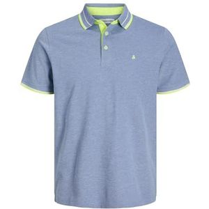 Jack & Jones Jjepaulos Ss Noos Pls Poloshirt voor heren, kobalt/detail: neon