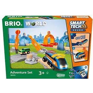 Brio World - 36033 Smart Tech Sound Adventure Set | 15-delige houten treinset voor kinderen vanaf 3 jaar