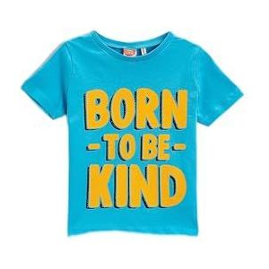 Koton Bedrukte korte mouwen, katoenen T-shirt voor jongens, Light Indigo (600)