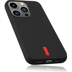 Mumbi Telefoonhoes compatibel met iPhone 13 Pro Case - zwart rood strepen