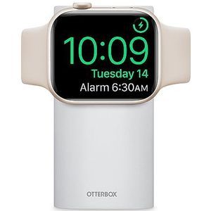 OtterBox Power Bank met Apple Watch Charger, 3.000 mAh batterij met USB-C output, led-indicator, dun, elegant en draagbaar, wit