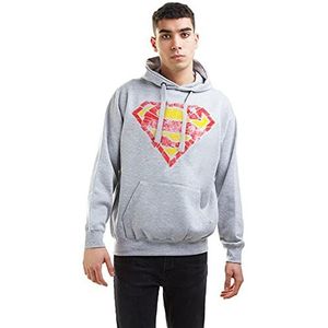 dc comics Superman Cracked Sweatshirt met capuchon voor heren, grijs (Grey Spo), S, grijs (Grey Spo)