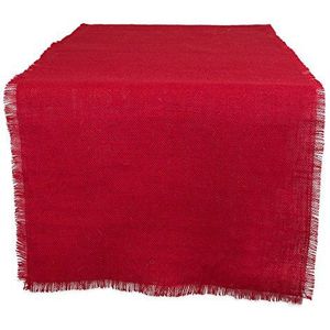 DII Keukentafel van jute, eenkleurig, rood, 38,1 x 188,2 cm