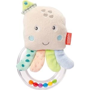 Fehn Octopus rammelaar, motorisch speelgoed voor rammelaar, piemelen, gevoel, babyspeelgoed met zachte stof, speelgoed voor baby's en kinderen vanaf 0 maanden