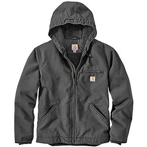 Carhartt Relaxed Fit Washed Duck Sherpa-lined Jacket Werkkleding voor heren, grind