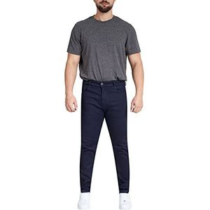 M17 Skinny jeans voor heren, casual jeans, klassiek katoen, skinny jeans met ritssluiting, gulp, Indigo blauw