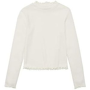 TOM TAILOR Meisjeshemd met lange mouwen met geribbelde structuur, 12906 wol, wit