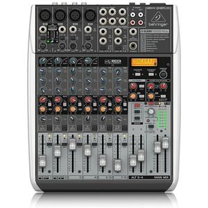 Behringer Qx1204Usb Mengpaneel met 12 ingangen 2/2-bus, met voorversterker en Xenyx-microfooncompressoren, multi-effect processor Clear Teknik, draadloze optie en USB/audio-interface