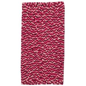 Ottoman Tapis de boule de feutre de laine multicolore rose tissé à la main 0,90 x 1,50 roses