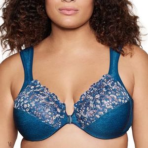 Glamiorise 1245 Damesbeha Wonderwire elegantie en opening aan de voorkant, Donkere Denim