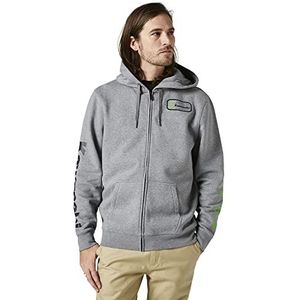 Fox Racing Kawasaki Fleece Rits Sweatshirt met capuchon voor heren (1 stuk), Grafiet gemêleerd.