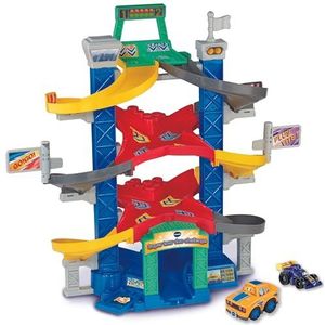 VTech - Tut Tut Bolides Pro-serie, Super Tour Duo Challenge met raceauto Lenny As van het circuit, circuit auto's voor kinderen, 3 magische zones, cadeau voor kinderen van 2 jaar tot 6 jaar - inhoud