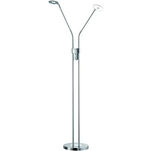 Fischer & Honsel Dent 40108 2 LED staande lamp 6,0 W mat vernikkeld 3 niveaus CCT traploos dimbaar met flexibele armen 25 x 25 x 150 cm (l x b x h)