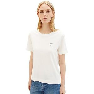 TOM TAILOR Dames T-shirt, 10315 - Whisper White, M, 10668-kapitein van de blauwe lucht