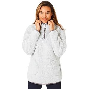 Light & Shade Dames Borg Supersoft Fleece Snuggle Jas Bovenbed Woonkamer Grijs Maat XL, grijs.