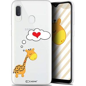 Caseink Beschermhoes voor Samsung Galaxy A20E (5,8 inch), gel, motief ""Love Valentine"", motief giraf, zacht, ultradun, bedrukt in Frankrijk]