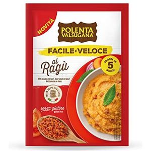 Valsugana, Polenta in Ragou, snelle duimbereiding, met runderhuis, in 5 minuten, glutenvrij, 80 g