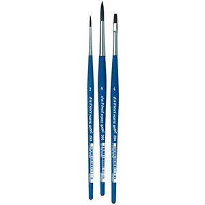 da Vinci Student Series 3505 Forte penseelset met blauwe handgreep, 3 stuks