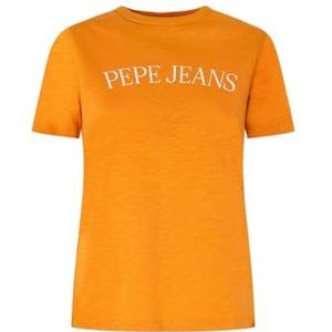 Pepe Jeans VIO Dames T-shirt, geel (okergeel), S, Geel (okergeel)