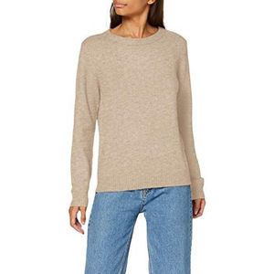 VILA Viril O-Neck L/S Top Mesh-Noos Dames Sweater, Natuurlijke Melange, M, Natuurlijke mix