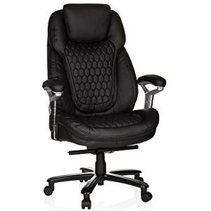 hjh Office XXL Pullmann 738020 bureaustoel Comfort kunstleer XXL zwart belastbaar tot 180 kg