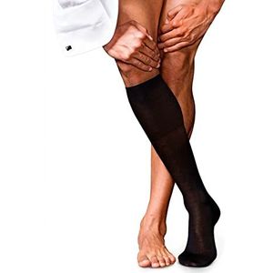 FALKE Nr. 9 Luxe sokken voor heren, puur katoen, Schotland garen, zwart, grijs, meerdere kleuren, hoge kleuren, voor de zomer, zonder patroon, zonder elastiek, 1 paar, Zwart (Zwart 3000)