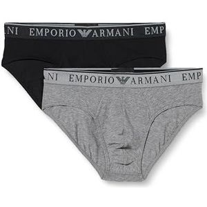 Emporio Armani Endurance slip voor heren, set van 2 stretch katoenen slips, Marineblauw/Nude Strepen