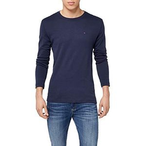Tommy Jeans Rib Original T-shirt met lange mouwen voor heren, Nachtblauw.