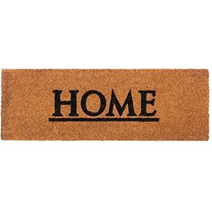 Jute & Co. Paillasson en coco couleur caramel, inscription HOME noire, fond en caoutchouc 26 x 75 cm