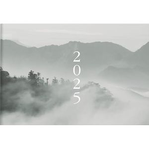rido/idé 7017507015 Taschenkalender model Septimus (2025) ""Cloudy Mountains""| 2 zijden = 1 woche| A6 quer| 128 pagina's | grafische nekband | groen