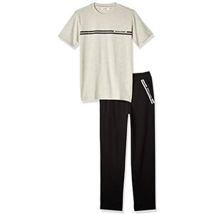 JACK & JONES Jacbasic Ss Tee And Pants Giftbox T-shirt voor heren, Donkergrijs gemêleerd/detail: zwarte broek