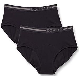Dorina Ecomoon menstruatie-broekjes, super absorberend, voor dames, 2 stuks, zwart/zwart
