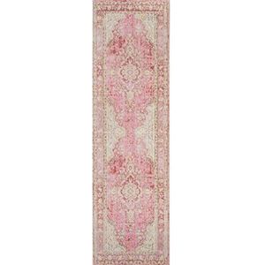 Momeni Rugs Isabella tapijt met medaillon-patroon, plat geweven, 0,7 x 2,4 m, roze