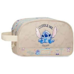 Joumma Disney Stitch, Cuddle Me Happy Nececer, aanpasbaar, beige, 26 x 16 x 11 cm, polyester, beige, personaliseerbaar, Beige, Aanpasbaar