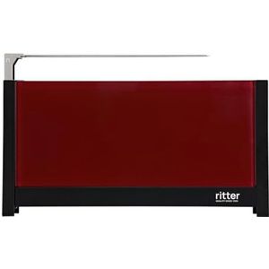 ritter Volcano 5, compacte broodrooster met 2 sneetjes met broodwarmer, Made in Germany, rood