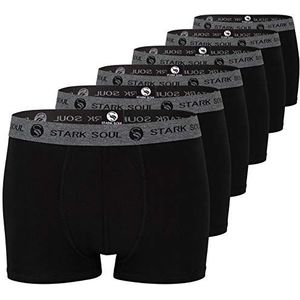 STARK SOUL Set van 6 boxershorts voor heren, Verpakking van 6 stuks, kleur: zwart