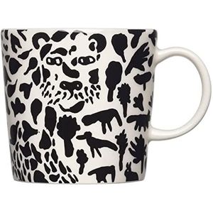 Iittala Cheetah porseleinen mok uit de Oiva Toikka collectie, kleur: zwart, 0,3 liter, 1060215