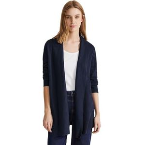 STREET ONE Damesvest A253756 met sjaalkraag, donkerblauw, 38, Donkerblauw