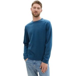 TOM TAILOR 1039805 Sweatshirt voor heren, 36295 - Dark Teal Melange