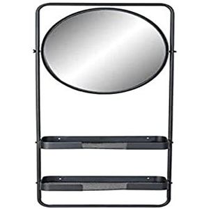 Dkd Home Decor badkamerrek, zwart, metaal, spiegel, 55 x 20 x 120 cm