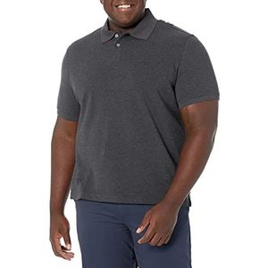 Amazon Essentials Poloshirt voor heren, katoenen piqué, slim fit, antraciet gemêleerd, maat XL