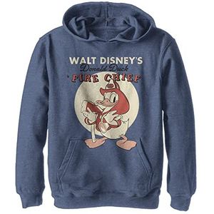 Disney Donald Duck Fire Chief Capuchontrui voor jongens, marineblauw, S, Navy Blauw