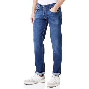 Replay Grover Jeans voor heren, rechte pasvorm, met stretch, Donkerblauw 0073