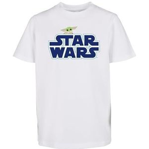 Mister Tee Kids Star Wars Blue Logo T-Shirt Unisex Kinderen, Wit.