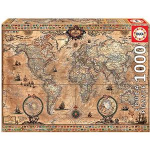 Educa - Puzzel 1000 gestileerde wereldkaart
