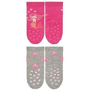Sterntaler ABS kruipsokendoppelpack zeemeerminnenstaart babysokken voor meisjes, Roze