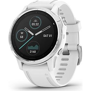 Garmin Fenix 6S Premium horloge, multisport, connected gps, met Garmin Pay contactloze betaling, 42 mm, wijzerplaat, zilver, wit